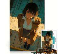 Puzzle de 1000 pièces représentant Une Fille d'anime regardant vers Le Haut Jeu et d'adresse Assemblage Stable,pièces Qui ne bougent Pas Un Passe-Temps agréable pour Les Longs Week-Ends 50x75cm