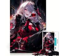 Puzzle de 1000 pièces représentant Une Fille d'anime Rouge, idéal pour Adultes Jeu Intelligent et ludique Découpe précise Pièce d'art de qualité (50x75cm)