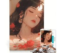 Puzzle de 1000 pièces représentant Une Fille d'anime se Relaxant dans Son Bain, décoration Murale ludique, défi à relever, renforce Les Liens Amoureux 38x26cm