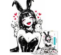 Puzzle de 1000 pièces représentant Une Fille d'anime Sexy avec des Oreilles de Lapin et des Lapins Un Jeu éducatif Stimulant et Un Casse-tête idéal comme Cadeau de décoration pour Femmes et Hommes