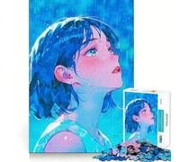 Puzzle de 1000 pièces représentant Une Fille d'anime sous la Pluie (50x75cm) Jeu de réflexion Stimulant Maintien Optimal Défi cérébral interactif pour la Maison