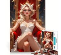 Puzzle de 1000 pièces représentant Une Fille d'anime sur Un trône Jeu de développement cognitif Surface Lisse sans bavures Activité relaxante en Groupe à l'intérieur (50x75cm)