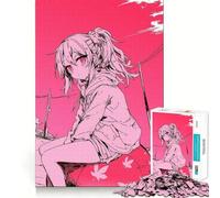 Puzzle de 1000 pièces représentant Une Fille d'anime sur Une Boule,Jeu de Construction Facile,Assemblage Parfait,activité gratifiante pour Les Jours de Pluie (50x75cm)