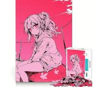 Puzzle de 1000 pièces représentant Une Fille d'anime sur Une Boule Jeu de réflexion et d'adresse Assemblage Stable,pièces Qui ne bougent Pas Un Passe-Temps agréable pour Les Longs Week-Ends (38x26cm)