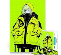Puzzle de 1000 pièces représentant Une Fille d'anime Vert néon, idéal pour Adultes et Adolescents, Stimulant la réflexion, Cadeau élégant et précis (50x75cm)