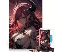 Puzzle de 1000 pièces représentant Une Fille démoniaque à Cornes Jeu créatif et Stimulant Emboîtement Parfait Pas de pièces détachées Activité idéale pour Partager Un Moment convivialou Entre Amis