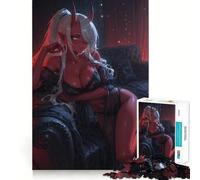 Puzzle de 1000 pièces représentant Une Fille démoniaque à la Peau Rouge sur Un canapé pour Adolescents Jeu de réflexion et de création Collective Amusant découpe Nette et précise Pièce de Collection