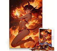 Puzzle de 1000 pièces représentant Une Fille démoniaque avec Une Boule de feu, idéal pour Les Adolescents Un Casse-tête Stimulant et apaisant, Un Cadeau Original et Bien pensé (38x26cm)