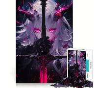 Puzzle de 1000 pièces représentant Une Fille démoniaque avec Une épée (50x75cm) Un Divertissement captivant et Amusant pour se détendre à la Maison Découpes nettes et Composants Robustes