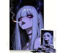 Puzzle de 1000 pièces représentant Une Fille diabolique fumant Une Cigarette (38x26cm) Idéal pour Les Adolescents Clarté d'esprit, détente et Divertissement Cadeau saisonnier Parfait