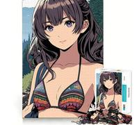 Puzzle de 1000 pièces représentant Une Fille en Bikini Faisant de la randonnée (38x52cm) Jeu Amusant et Technique de découpe Laser avancée Jouet d'intérieur divertissant pour Les Vacances