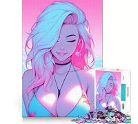 Puzzle de 1000 pièces représentant Une Fille en Maillot de Bain Style Anime,idéal pour Les Adolescents Stimule l'imagination,Assemblage Parfait,sans Espace,pour des Moments de détente captivants