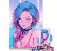Puzzle de 1000 pièces représentant Une Fille en Maillot de Bain Style Anime Jeu de Concentration mentale Découpe précise Bords Lisses Jeu de Construction de Liens significatifs (50x75cm)