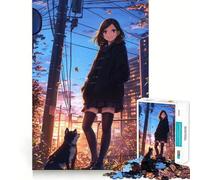 Puzzle de 1000 pièces représentant Une Fille et Un Chien d'anime pour Adultes Jeu Amusant et Facile à Assembler Assemblage sécurisé Activité familiale Amusante en soirée (38x26cm)