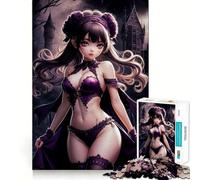 Puzzle de 1000 pièces représentant Une Fille Gothique Anime Violette, idéal pour Les Adolescents Jeu de logique et de réflexion Découpe précise Un Cadeau Exceptionnel (50x75cm)