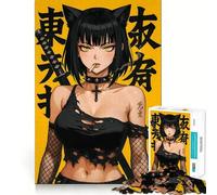 Puzzle de 1000 pièces représentant Une Fille Gothique Sexy avec Un Katana, idéal pour Les Adolescents Renforce la mémoire, Calme et sérénité Qualité supérieure Cadeau de Noël idéal 38x52cm