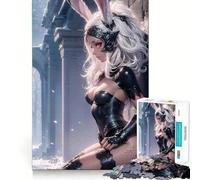 Puzzle de 1000 pièces représentant Une Fille Lapin d'anime pour Adultes Jeu de mémoire,Assemblage sûr et Solide,pour développer des Liens significatifs (50x75cm)