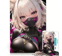Puzzle de 1000 pièces représentant Une Fille Ninja Anime avec des Oreilles de Chat idéal pour Les Adolescents Jeu Intelligent à Partager en Famille Motif à Assembler pour Les vœux