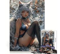 Puzzle de 1000 pièces représentant Une Fille renarde Blanche de Style Anime, idéal pour Adultes stimulez Votre Esprit, apaisez-Vous et offrez-Vous Un Cadeau Original aux Bords Uniformes (38x52cm)