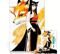 Puzzle de 1000 pièces représentant Une Fille renarde d'anime pour Adultes Jeu de mémoire et de découpe Fine Finition Premium Un Moyen captivant de Passer Le Temps (50x75cm)