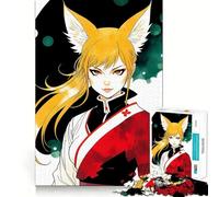 Puzzle de 1000 pièces représentant Une Fille renarde d'anime,pour Adultes Jeu et de Coordination Découpe Laser pour Un Assemblage Parfait Activité enrichissante pour Les Jours de Pluie 38x52cm