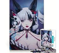 Puzzle de 1000 pièces représentant Une Fille renarde masquée Style Anime pour Adolescents activité de Groupe relaxante et Facile à Vivre en intérieur,idéale pour développer la mémoire et se détendre