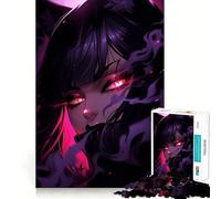 Puzzle de 1000 pièces représentant Une Fille renarde Violette (Style Anime) pour Adolescents Jeu intellectuel, détente et Calme Découpe de qualité pour Les fêtes (38x26cm)