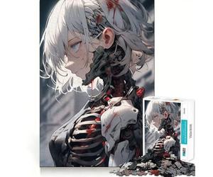 Puzzle de 1000 pièces représentant Une Fille Robot Soldat d'anime idéal pour Les Adolescents pour développer la mémoire se détendre et Profiter d'un Espace de Jeu Facile Bords Nets Surprise de Noël