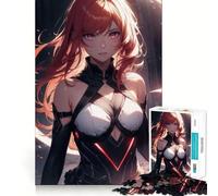 Puzzle de 1000 pièces représentant Une Fille rousse d'anime, idéal pour Les Adolescents Décoration Murale apaisante et Amusante aux découpes nettes (38x52cm)