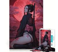 Puzzle de 1000 pièces représentant Une Fille samouraï avec Un Katana (38x26cm), idéal pour Les Adolescents Jeu de logique Stimulant et Relaxant Cadeau élégant et aux Bords Nets