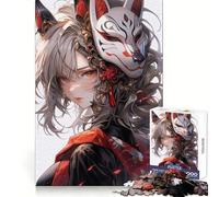 Puzzle de 1000 pièces représentant Une Fille samouraï avec Un Masque de Kitsune, idéal pour Adultes et pour stimuler Le Cerveau Jeu d'intérieur, Motif à Assembler et à Exposer chez soi (50x75cm)