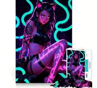 Puzzle de 1000 pièces représentant une fille sexy en cosplay de chat, idéal pour les adolescents amélioration de la mémoire, détente et divertissement, pièces de collection aux découpes nettes 38x52cm