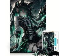 Puzzle de 1000 pièces représentant Une Fille Squelette de Dragon Anime Jeu Amusant et Facile à Transporter (50x75cm) Pièces nettes et sans bavures Idéal pour Les Voyages