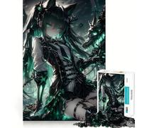 Puzzle de 1000 pièces représentant Une Fille Squelette de Dragon,idéal pour Les Adolescents Jeu Stimulant l'esprit,Assemblage Solide et sécurisé,activité de Partage en Famille (38x52cm)