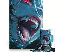 Puzzle de 1000 pièces représentant Une Fille Vampire au crâne,Style Anime Jeu de Construction Facile et sécurisé Jouet d'intérieur Amusant pour Les fêtes (38x26cm)