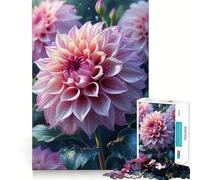 Puzzle de 1000 pièces représentant Une Fleur de Dahlia Rose en Gros Plan, pour Adultes Jeu cognitif et Amusant à Assembler Ensemble Pièce de Collection Artistique (38x52cm)