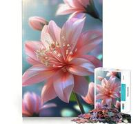Puzzle de 1000 pièces représentant Une Fleur Rose en Gros Plan, idéal pour Les Adolescents Un Jeu d'exercice Mental Relaxant et apaisant, Parfait pour Un Assemblage Surprise à Noël (38x26cm)