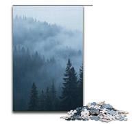 Puzzle de 1000 pièces représentant Une forêt Froide et colorée recouverte de fumée. Puzzle Amusant pour la Famille. Excellent Cadeau pour Les Fans d'anime. Cadeau pour Adulte de 1000 pièces.