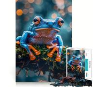 Puzzle de 1000 pièces représentant Une Grenouille arboricole Bleue et Orange,Un Jouet créatif et Amusant pour des Moments de détente et de complicité Idéal comme Cadeau de décoration d'anniversaire