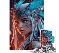 Puzzle de 1000 pièces représentant une guerrière à la couronne d'argent idéal pour les adolescents et les adultes Jeu de détente et cadeau original pour les femmes parfait pour un anniversaire ou Noël