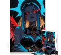 Puzzle de 1000 pièces représentant Une guerrière ailée aux Yeux Rouges, idéal pour Les Adolescents Cadeau attentionné, Parfait pour se concentrer, s'entraîner et se détendre (38x52cm)