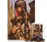 Puzzle de 1000 pièces représentant une guerrière angélique en armure dorée inspiré des jeux vidéo et des personnages d'anime Idéal pour les adolescents il favorise la réflexion et la pleine conscience
