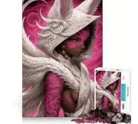 Puzzle de 1000 pièces représentant Une guerrière angélique tatouée Rose,idéal pour Les Adolescents Jeu Stimulant l'esprit,Assemblage Solide et sécurisé,activité de Partage et de complicité (38x26cm)