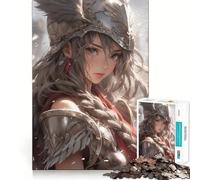Puzzle de 1000 pièces représentant Une guerrière aux Cheveux argentés, idéal pour Adultes Jeu de logique et d'assemblage Amusant et précis Cadeau mémorable 50x75cm