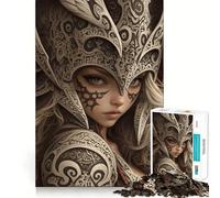 Puzzle de 1000 pièces représentant Une guerrière en Armure ornée,idéal pour Les Adultes et Stimulant la réflexion Format Standard,pièces précises,Format Voyage,Cadeau Parfait pour Les Jeux