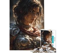 Puzzle de 1000 pièces représentant Une guerrière en Armure Un Portrait Amusant à réaliser à la Maison Découpe de précision Jouet Anti-Stress adapté aux Personnes de 14 Ans et Plus (38x26cm)