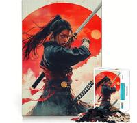 Puzzle de 1000 pièces représentant Une guerrière samouraï, idéal pour Adultes Jeu de logique et de Loisirs Découpe Parfaite Cadeau créatif (50x75cm)