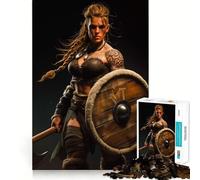 Puzzle de 1000 pièces représentant Une guerrière Viking,idéal pour Les Adolescents Jeu Amusant et Facile à Assembler,sans espaces Activité idéale pour Une soirée en Famille (50x75cm)