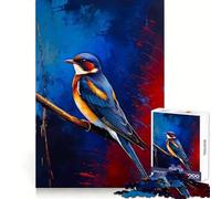 Puzzle de 1000 pièces représentant Une Hirondelle Rustique sur Une Branche, idéal pour Les Adolescents entraînement Intelligent, détente Facile, découpe Impeccable, Cadeau de Noël (38x52cm)