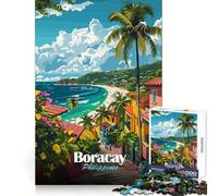Puzzle de 1000 pièces représentant Une île Tropicale de Boracay,aux Philippines,pour Adultes Développez Votre logique,amusez-Vous en Toute tranquillité et assemblez Vos pièces en Toute sécurité Un